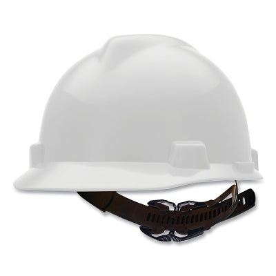 V-Gard Slotted Hard Hat Cap, 1-Touch Suspension, White