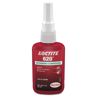 620 Retaining Compound High Temperature, 50 mL Bottle, Green, 3800 psi