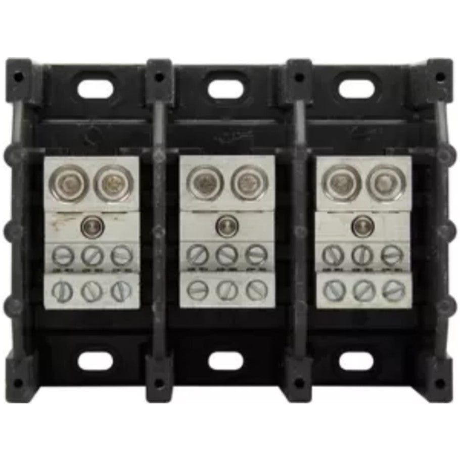 Power 3-Pole 350A Terminal Blocks-Mounting Holes Within Barriers