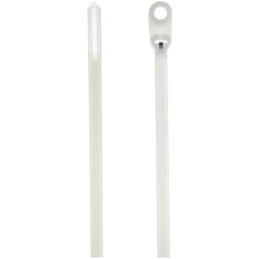 14.62 L x 0.19 in. W Natural Nylon Ty Rap Cable Ties With Stainless Steel Locking Device and No. 10 Mounting Hole