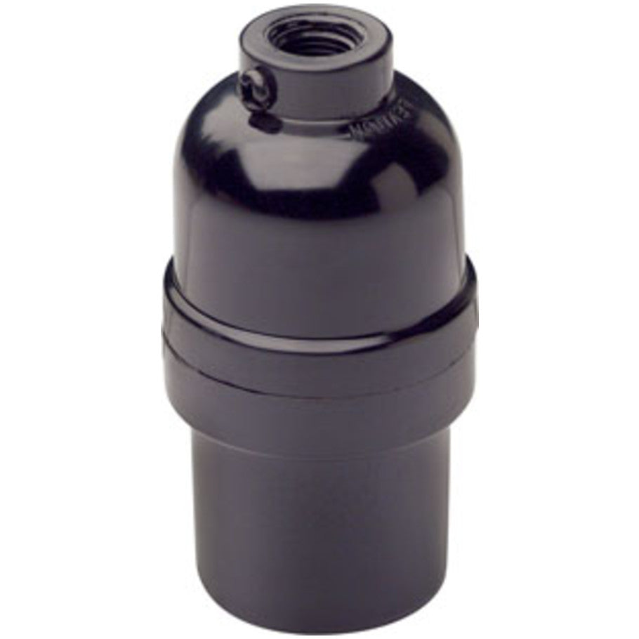 Incandescent Lampholder, Keyless, Medium Base, Single Circuit, 1/8 IPS Tapped Bushing With Set Screw, Phenolic Shell, Black