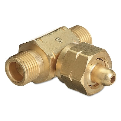 Manifold Coupler Tee, Coupler, 3000 PSIG, Brass, Oxygen