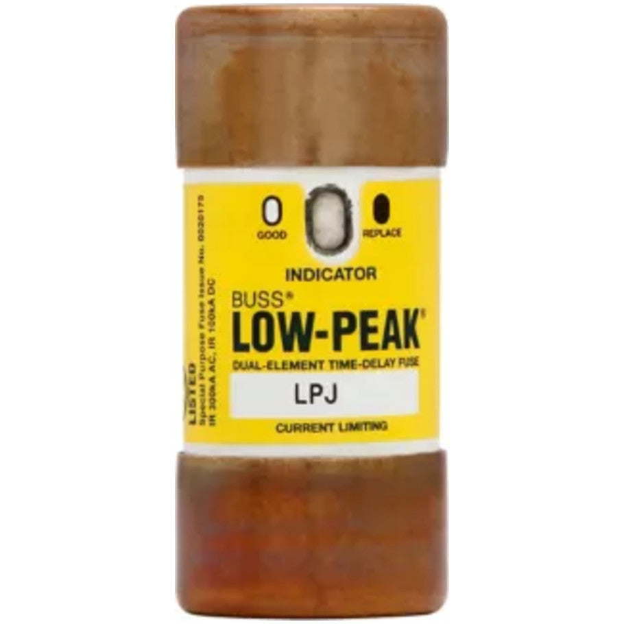 Low-Peak LPJ-SPI Series Class J Time Delay Fuse, Indicating, Dual-Element, Current-Limiting, 35A, 600VAC/300VDC