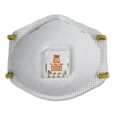 3M 8511 N95 Particulate Respirator, Half Facepiece, Two Fixed Straps, Reg