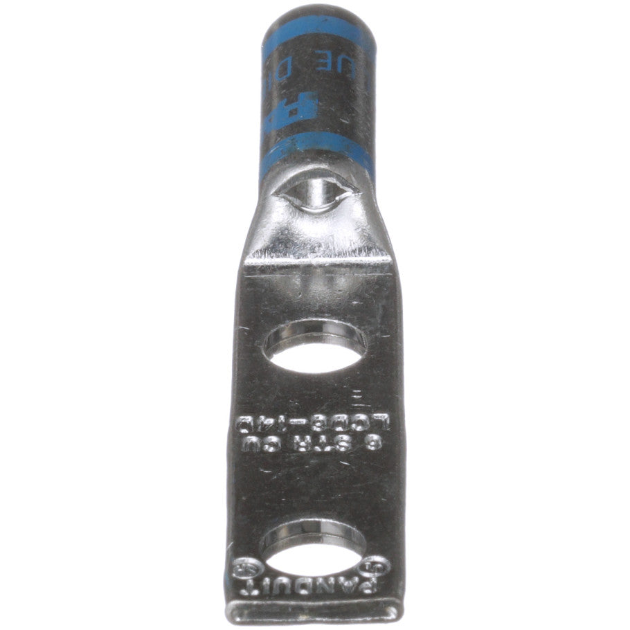 Standard Barrel Lug, Inspection Window, 2-Hole, Blue, 2.61 in., 6 AWG