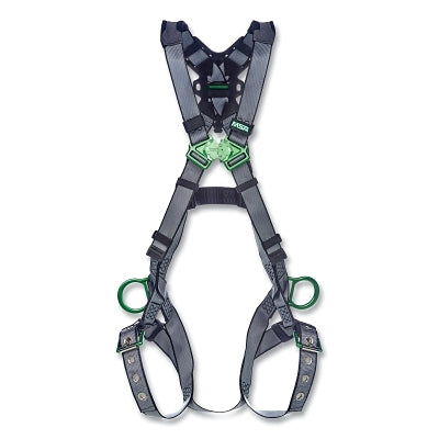 V-FIT Full-Body Harness, Back/Hips D-Rings, XS, QC Chest/Tongue-Buckle Leg Straps, Shoulder Padding