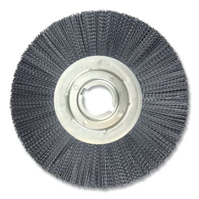 Burr-Rx Crimped Filament Wheel Brush, 12 in dia, 1-1/4 in W Face, Abrasive Nylon, 1800 rpm