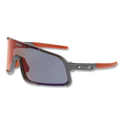 Hulk HK4 Series Safety Glasses, Red Diamond Mirror, MAX3 Hard Coating, Polarized, Gun Metal Polycarbonate Frame