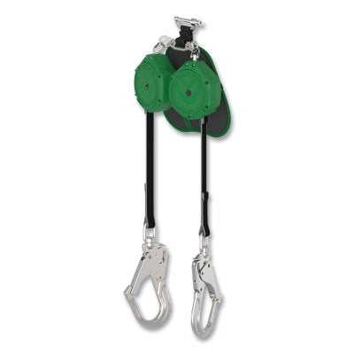 V-SHOCK EDGE Leading Edge Fall Limiter, 6 ft, Twin Triple Action Carabiner, 310 lb, AL36CL Snaphook, 2 Legs