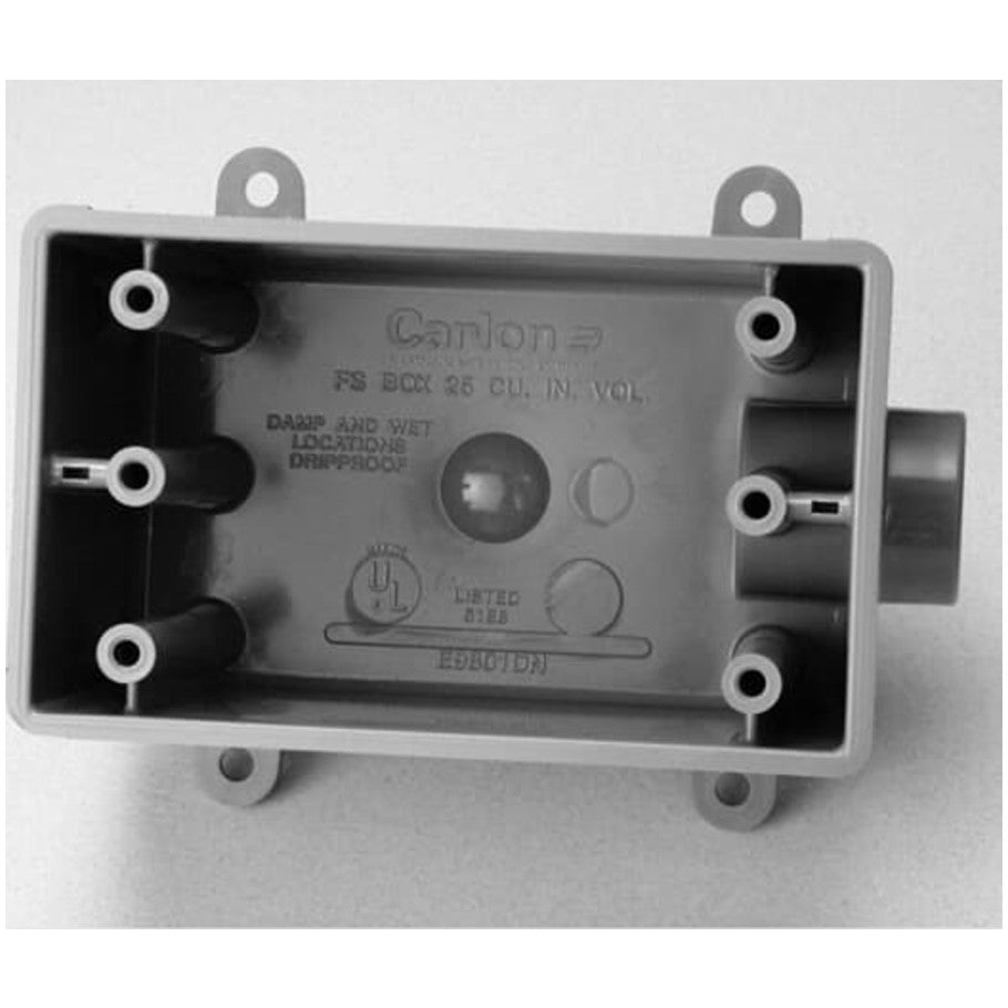 PVC 1-Gang Cast-Style FDE Deep Box-(1) 3/4 in. Hub