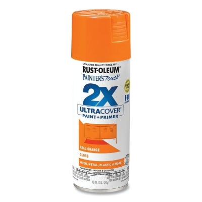 Painter's Touch 2X Ultra Cover Gloss Spray Paints + Primer, 12 oz, Aerosol Can, Real Orange