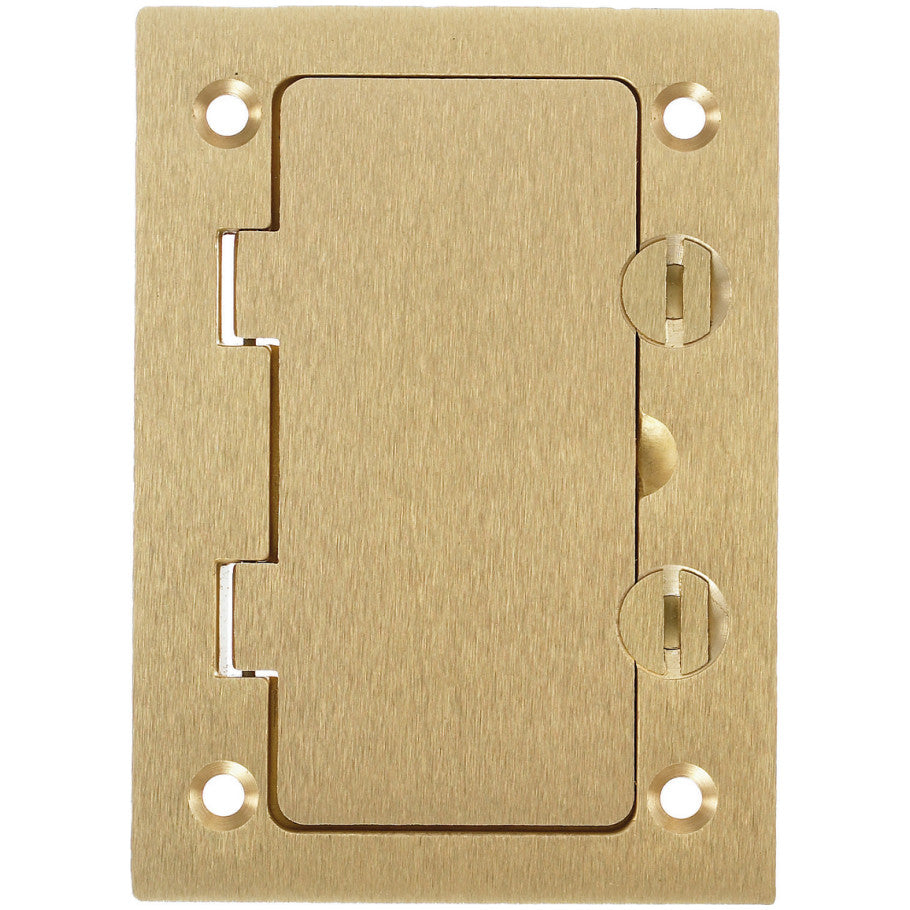 Floor Box Cover, Brass, 4.15 in. x 2.99 in., (1) Style Line Decorator Opening