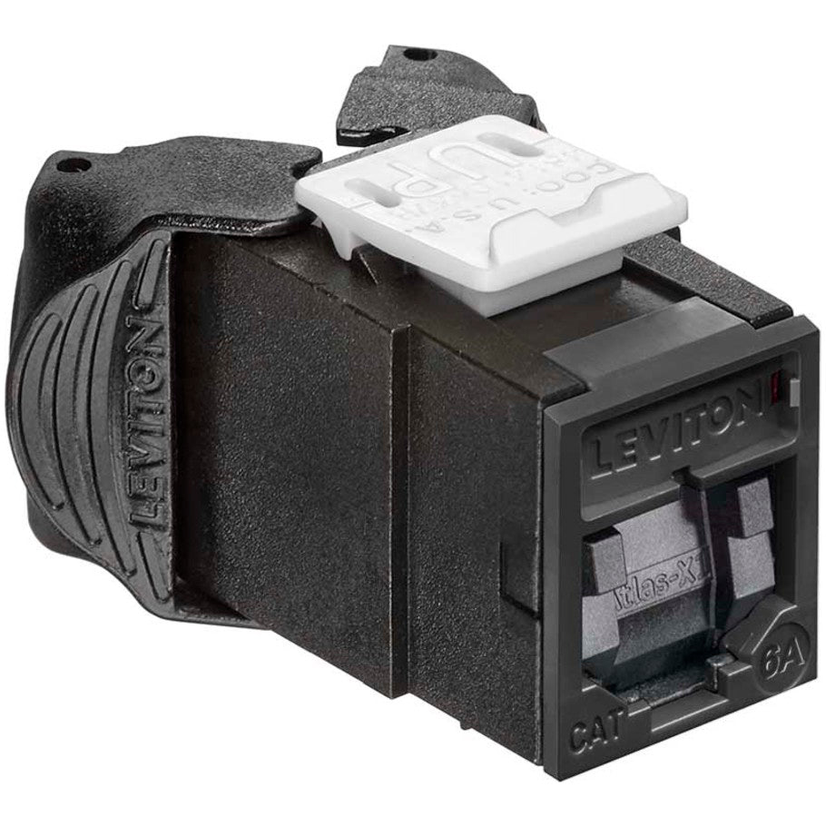 Atlas-X1 Cat 6a Component Rated Shielded QuickPort Connector with Shutters, Black