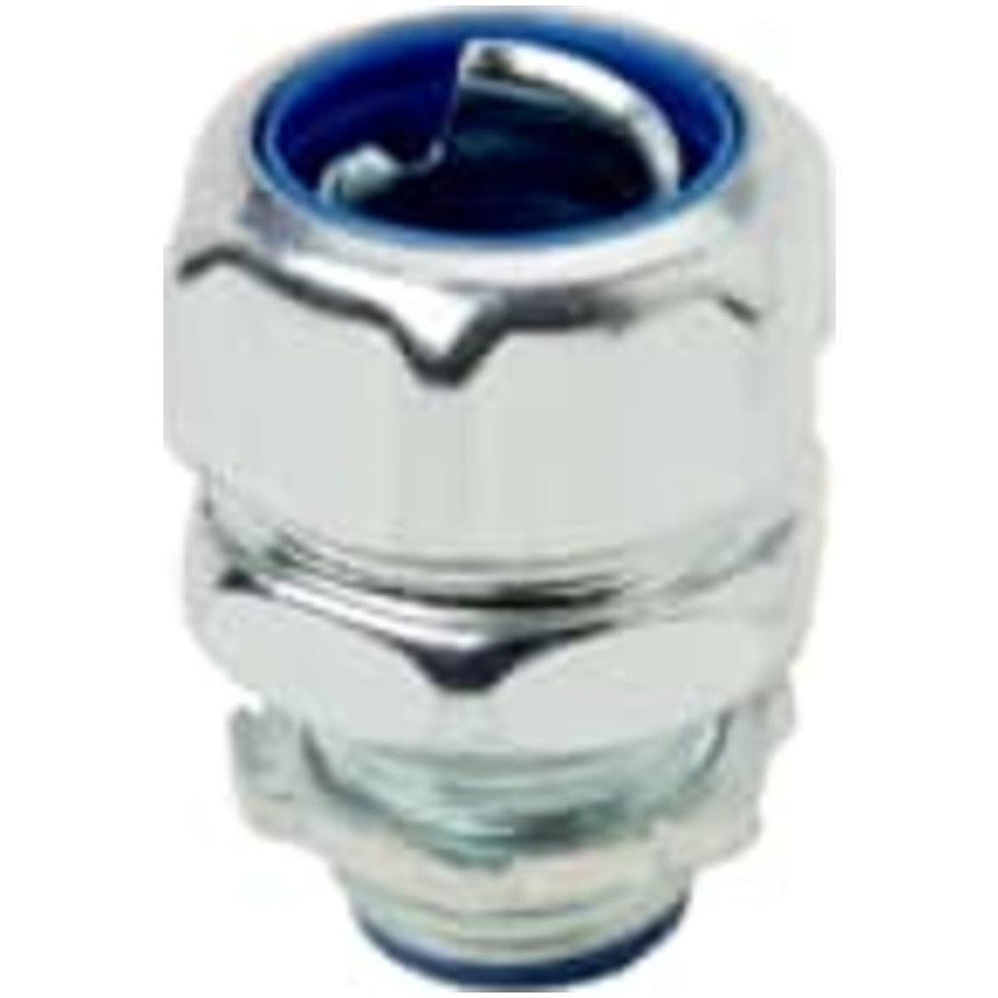 53  176; Series Liquid Tight Connector, Zinc Electroplated Steel, Straight, Flexible Metal Conduit, Insulated Throat, 2 in.
