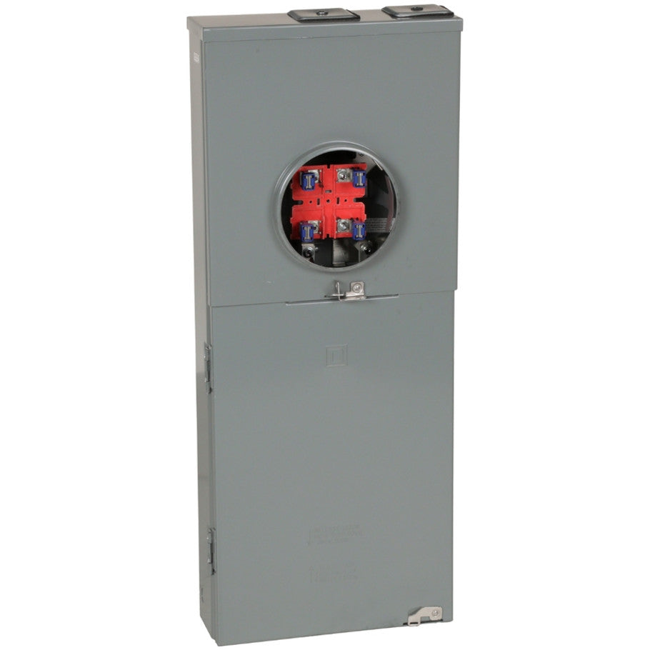 Meter mains, QO, CSED, ringless socket, 150A, surface mount, maximum 8 spaces, 16 circuits, no bypass