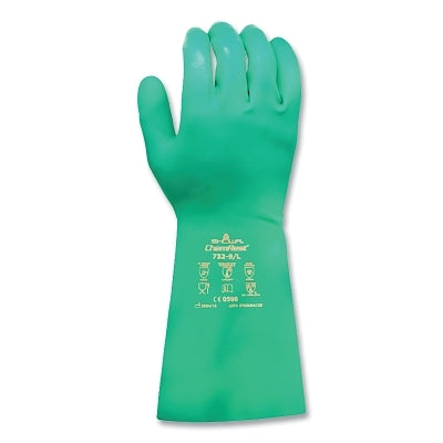 ChemRest Chemical-Resistant Coated Gloves, 732, 10/X-Large, Diamond Grip, Flocked Liner, Green