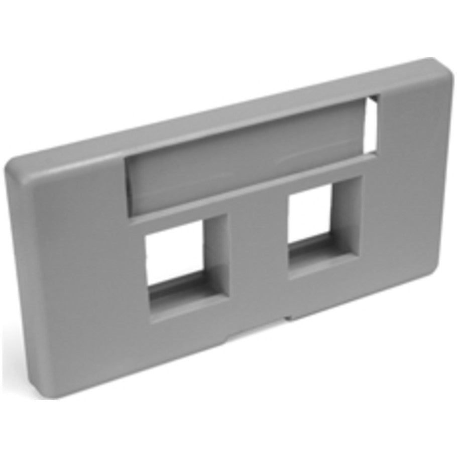 QuickPort Modular Furniture Faceplate, 2-Port, Gray