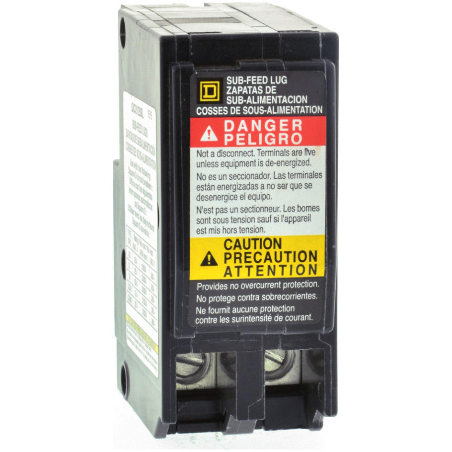 Mini circuit breaker accessory, QO, lug kit, 125A, 2 pole, 2 spaces, subfeed