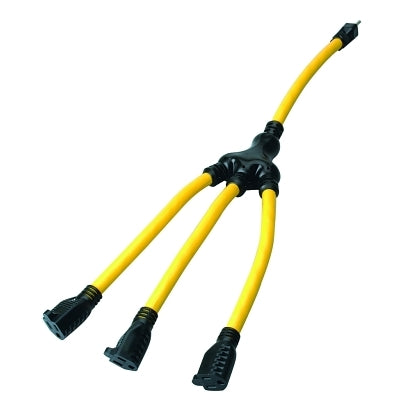 Adapters, W-Adapter, 3 Outlets, 5 in, Yellow