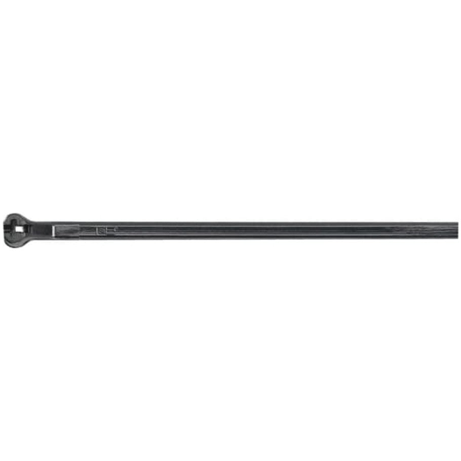 Black Nylon Ty Rap Cable Tie, Weather Resistant, Stainless Steel Locking Device, 30.00 L x 0.27 in. W