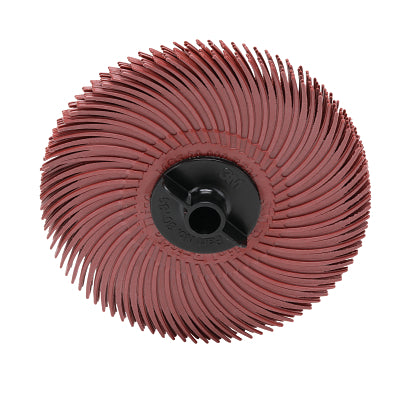3M 048011-30128 Radial Bristle Disc, 3 in x 3/8 in, 220 Grit, 20,000 rpm, Red