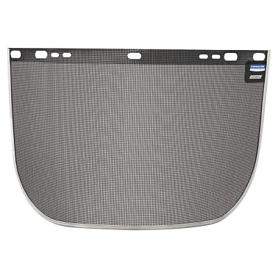 F60 Wire Faceshield, Uncoated, Steel Mesh, E Shape, Bound, Black, 15.5 in L x 9 in H