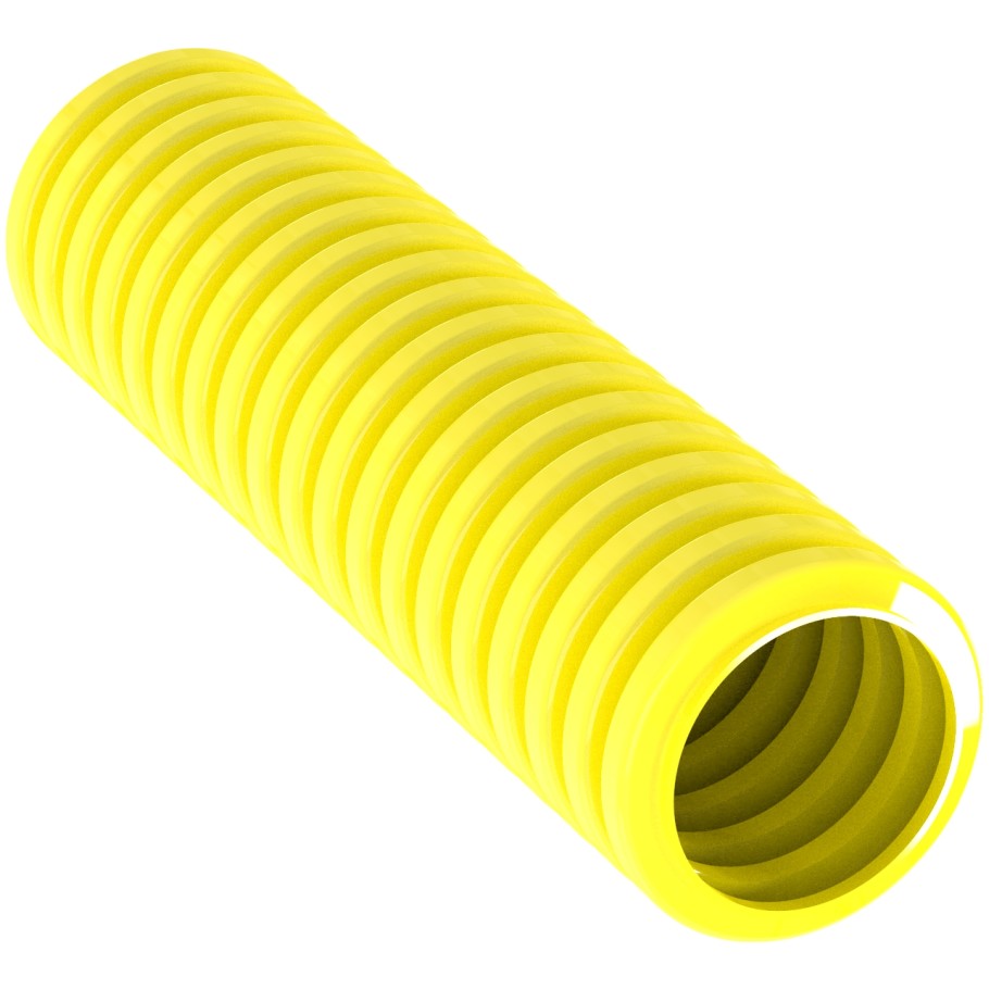 Slit Wall Corrugated Loom Tubing, Yellow, 100 ft. x .50 in. Dia.