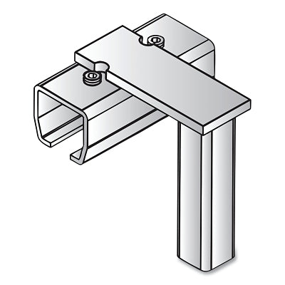 Track Mounted Rolling Curtain System, 4 in W x 4.25 in L, Metallic, Galv Steel, Track Connector Support, Floor Mount