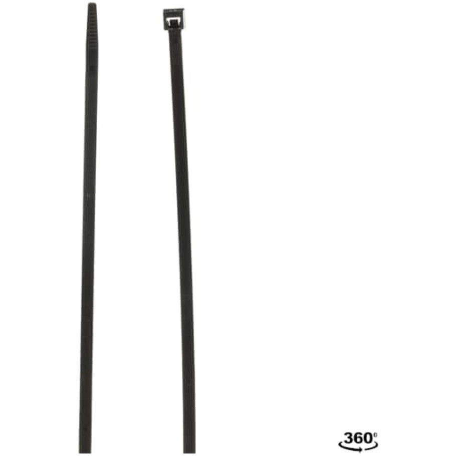 Catamount Series 50 General Purpose Cable Tie, Drop Forged Steel, 11.10 L x 0.187 in. W, UV Black Nylon,