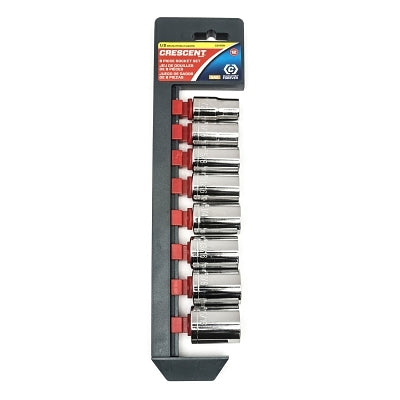 8 Piece 1/2 in Drive Standard Socket Sets, 12 Point, 1/2 in to 15/16 in, SAE