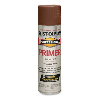 Professional Enamel Spray Paint, 15 oz, Red Primer, Flat