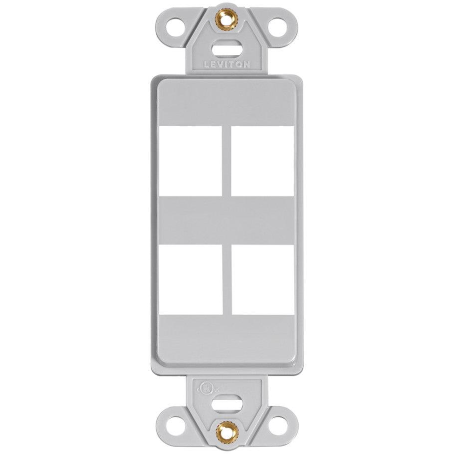 QuickPort Decora Multimedia Insert, 4-Port, Gray