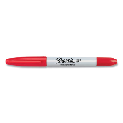 Twin Tip Permanent Marker, Red, Fine, Ultra Fine