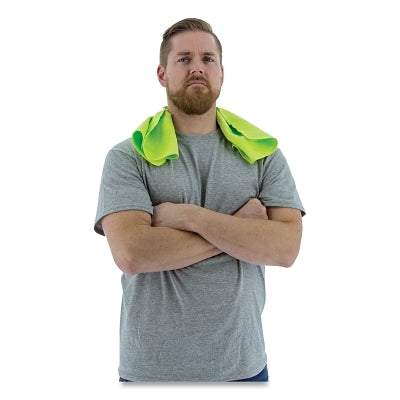 Evaporative Cooling Towel, 17 in W, 26 in L, High Visibility Yellow
