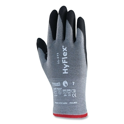 11-571 Nitrile-Coated Palm Cut-Resistant Gloves, Size 8, Black/Gray