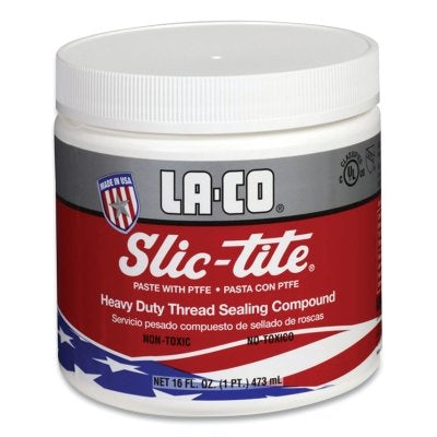 Slic-Tite Paste Thread Sealant with PTFE, 1 pt, Jar, White