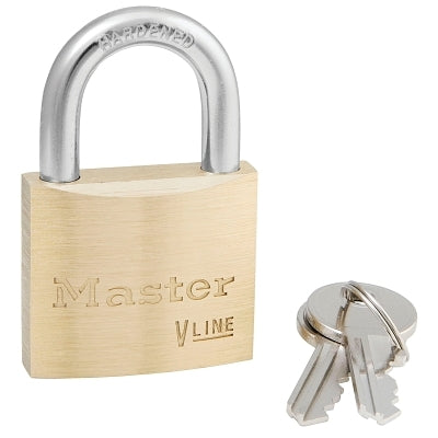 4140 Economy Padlock, 1/4 in dia, 13/16 in L, 13/16 in W, Gold