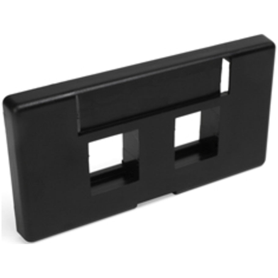 QuickPort Modular Furniture Faceplate, 2-Port, Black