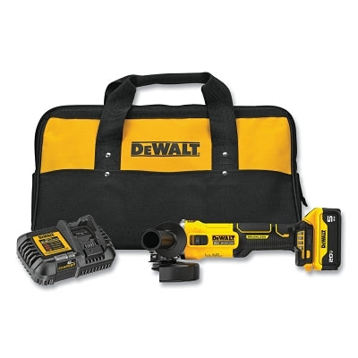 20V MAX* Slide Switch Angle Grinder, Kit, 4-1/2 in Wheel dia, 9000 RPM, With Charger and Soft Bag