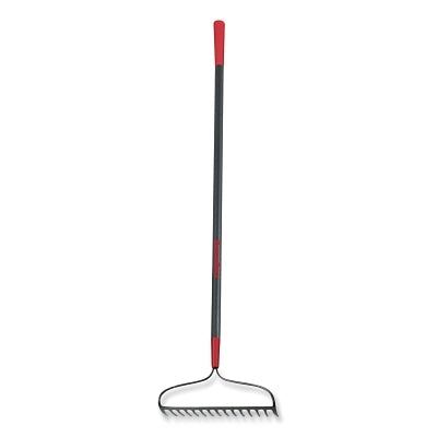 Bow Rake, 16.25 in W, Forged Steel, 15 Tine, 60 in Fiberglass, Cushion Grip Handle