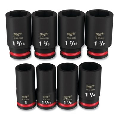 Shockwave Impact Duty 6-Point Socket Set, 3/4 in, SAE Deep, 8-Pc