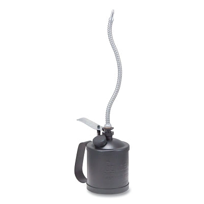 Heavy Duty Pump Oiler, 1 pt, Lever Action, 10 in Flexible Spout, Powder-Coated Matte Black
