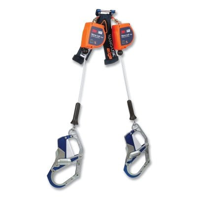 3M 3500283 Nano-Lok Edge Self-Retracting Lifeline, 7 ft, Comfort Grip Hook, 420 lb, 2 Legs, Galvanized Cable