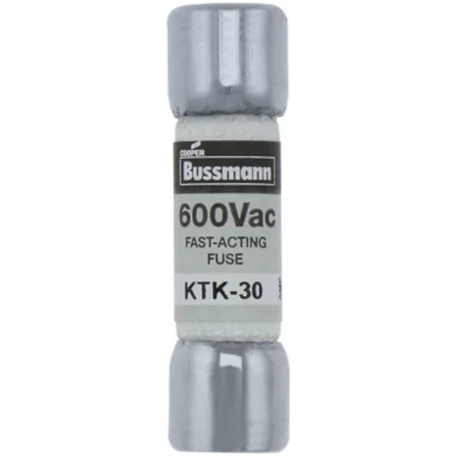 KTK Series Fast Acting Supplemental Fuse, 2-1/2A, 600V, 13/32 x 1-1/2 in., Color Code Black