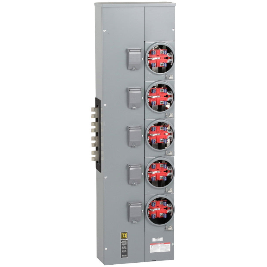 Branch unit, EZ Meter-Pak, 225A, 5 sockets, 208Y/120VAC, no bypass, ringless, 1200A busbar