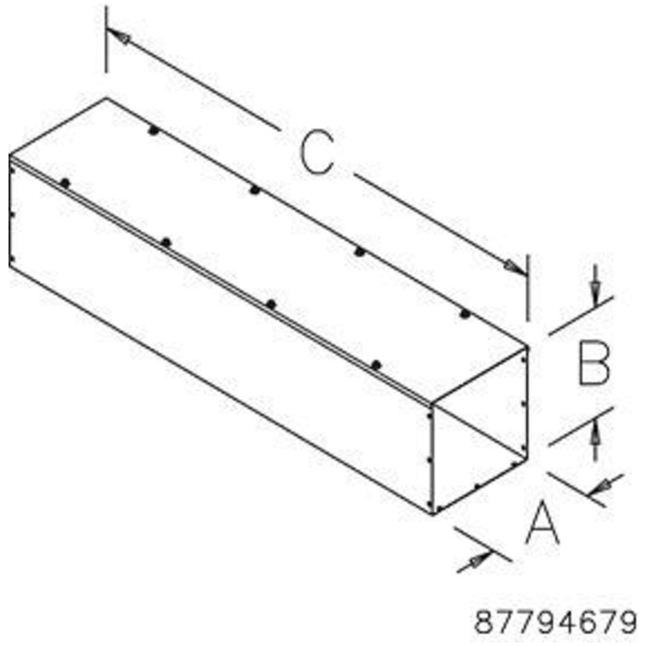 WW, Type 1, Straight Section, Bulletin F40G (Galvanized Type 1   3R Wireway), /Dims: 12.00x12.00x72.00
