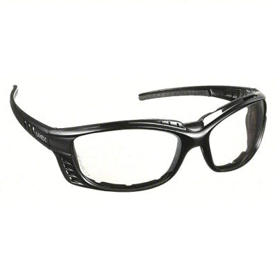Livewire Safety Glasses, Polycarbonate, Black Frame, Gray Lenses
