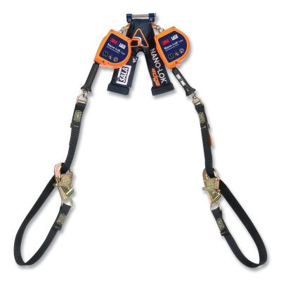3M 7012828690 Nano-Lok Edge Self-Retracting Lifeline, 9 ft, Tie-Back Snap Hook, 420 lb, 2 Legs, Galvanized Cable