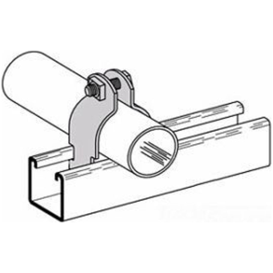 Aluminum 2-Piece Pre-Assembled Rigid/IMC Conduit Clamp with Stainless Steel,1in.