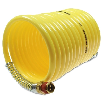 Nylon Self-Storing Air Hoses, 1/4 in I.D., 25 ft, 2 Swivel Fittings